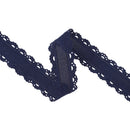 1 1/2" Wired Faux Linen Ribbon | Navy Blue Faux Linen w/ Ultrasonic Edge | 10 Yard Roll