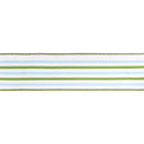 2 1/2" Wired Dupioni Ribbon | Blue/Green/White Vertical Stripe Ribbon w/ White Backing | 10 Yard Roll