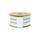 2 1/2" Wired Dupioni Ribbon | Blue/Green/White Vertical Stripe Ribbon w/ White Backing | 10 Yard Roll