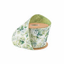 4" Wired Dupioni Ribbon | Watercolor Light Green Hydrangea w/ Green Backing | 10 Yard Roll