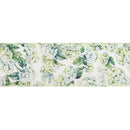 4" Wired Dupioni Ribbon | Watercolor Light Green Hydrangea w/ Green Backing | 10 Yard Roll