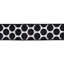 2 1/2" Wired Dupioni Ribbon | Black Polka Dots on White w/ Black Backing | 10 Yard Roll