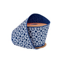 4" Wired Dupioni Ribbon | Navy/White Breeze Block w/ Navy Blue Backing | 10 Yard Roll