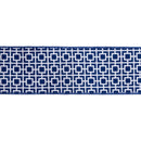 4" Wired Dupioni Ribbon | Navy/White Breeze Block w/ Navy Blue Backing | 10 Yard Roll