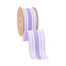 2 1/2" Wired Dupioni Ribbon | Purple Vertical Uneven Stripe w/ Purple Backing | 10 Yard Roll
