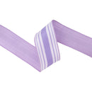 2 1/2" Wired Dupioni Ribbon | Purple Vertical Uneven Stripe w/ Purple Backing | 10 Yard Roll