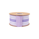 2 1/2" Wired Dupioni Ribbon | Purple Vertical Uneven Stripe w/ Purple Backing | 10 Yard Roll