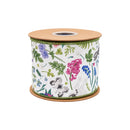 4" Wired Dupioni Ribbon | Bunnies and Ferns w/ Green Backing | 10 Yard Roll