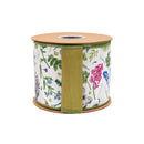 4" Wired Dupioni Ribbon | Bunnies and Ferns w/ Green Backing | 10 Yard Roll