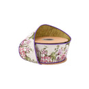 2 1/2" Wired Dupioni Ribbon | Moody Floral w/ Green Backing | 10 Yard Roll