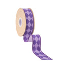 1 1/2" Wired Dupioni Ribbon | Purple Double Harlequin w/ Purple Backing | 10 Yard Roll