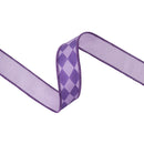 1 1/2" Wired Dupioni Ribbon | Purple Double Harlequin w/ Purple Backing | 10 Yard Roll