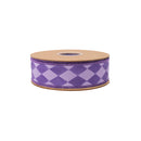 1 1/2" Wired Dupioni Ribbon | Purple Double Harlequin w/ Purple Backing | 10 Yard Roll