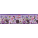 2 1/2" Wired Dupioni Ribbon | Purple Floral on Lavender w/ Purple Backing | 10 Yard Roll