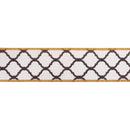 2 1/2" Wired Dupioni Ribbon | Quatrefoil Trellis w/ Brown Backing | 10 Yard Roll