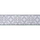 2 1/2" Wired Dupioni Ribbon | Floral Trellis on Dusty Blue w/ Blue Backing | 10 Yard Roll