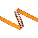 1" Wired Dupioni Ribbon | Black/White Checkerboard Pattern on Pink w/ Orange Backing | 10 Yard Roll