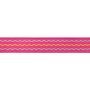 1 1/2" Wired Dupioni Ribbon | Multicolor Wavy on Hot Pink w/ Hot Pink Backing | 10 Yard Roll