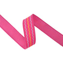 1 1/2" Wired Dupioni Ribbon | Multicolor Wavy on Hot Pink w/ Hot Pink Backing | 10 Yard Roll