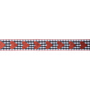 1 1/2" Wired Ribbon | Glitter Heart on Black/White Gingham | 10 Yard Roll