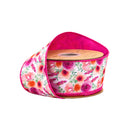 2 1/2" Wired Dupioni Ribbon | Bright Floral Bouquet w/ Pink Backing | 10 Yard Roll
