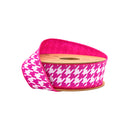 1 1/2" Wired Dupioni Ribbon | Pink/White Herringbone w/ Pink Backing | 10 Yard Roll