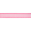 1 1/2" Wired Dupioni Ribbon | Coral Gridlines on White w/ Coral Backing | 10 Yard Roll