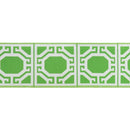 4" Wired Dupioni Ribbon | White Garden Trellis on w/ Green Backing | 10 Yard Roll