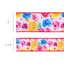 2 1/2" Wired Ribbon | Bright Floral | 10 Yard Roll