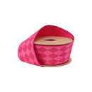 2 1/2" Wired Dupioni Ribbon | Triple Pink on Pink Harlequin w/ Hot Pink Backing | 10 Yard Roll