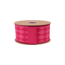 2 1/2" Wired Dupioni Ribbon | Triple Pink on Pink Harlequin w/ Hot Pink Backing | 10 Yard Roll