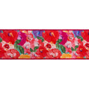 4" Wired Dupioni Ribbon | Hot Pink Floral w/ Hot Pink Backing | 10 Yard Roll