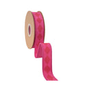 1" Wired Dupioni Ribbon | Single Dark Rose Pink Harlequin on Hot Pink w/ Hot Pink Backing | 10 Yard Roll