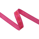 1" Wired Dupioni Ribbon | Single Dark Rose Pink Harlequin on Hot Pink w/ Hot Pink Backing | 10 Yard Roll
