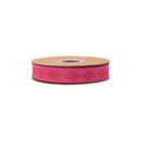 1" Wired Dupioni Ribbon | Single Dark Rose Pink Harlequin on Hot Pink w/ Hot Pink Backing | 10 Yard Roll