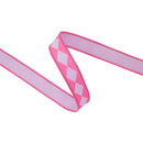 1" Wired Dupioni Ribbon | Single Purple Diamonds on Hot Pink w/ Purple Backing | 10 Yard Roll
