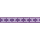 1" Wired Dupioni Ribbon | Single Dark Purple Harlequin on Purple w/ Purple Backing | 10 Yard Roll