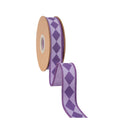 1" Wired Dupioni Ribbon | Single Dark Purple Harlequin on Purple w/ Purple Backing | 10 Yard Roll
