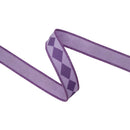 1" Wired Dupioni Ribbon | Single Dark Purple Harlequin on Purple w/ Purple Backing | 10 Yard Roll