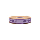 1" Wired Dupioni Ribbon | Single Dark Purple Harlequin on Purple w/ Purple Backing | 10 Yard Roll