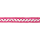 1" Wired Dupioni Ribbon | Ric Rac Trim on Pink w/ Hot Pink Backing | 10 Yard Roll