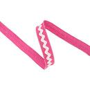 1" Wired Dupioni Ribbon | Ric Rac Trim on Pink w/ Hot Pink Backing | 10 Yard Roll