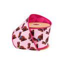 4" Wired Dupioni Ribbon | Multi-Chocolate Bunnies on Pink w/ Pink Backing | 10 Yard Roll