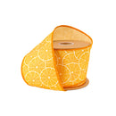 4" Wired Dupioni Ribbon | Fresh Citrus w/ Creamy Yellow Backing | 10 Yard Roll