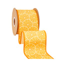 4" Wired Dupioni Ribbon | Fresh Citrus w/ Creamy Yellow Backing | 10 Yard Roll