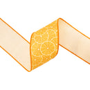 4" Wired Dupioni Ribbon | Fresh Citrus w/ Creamy Yellow Backing | 10 Yard Roll