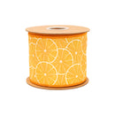 4" Wired Dupioni Ribbon | Fresh Citrus w/ Creamy Yellow Backing | 10 Yard Roll