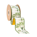 2 1/2" Wired Dupioni Ribbon | Citrus Flower w/ Yellow Backing | 10 Yard Roll