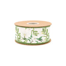2 1/2" Wired Dupioni Ribbon | Citrus Flower w/ Yellow Backing | 10 Yard Roll