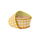 2 1/2" Wired Dupioni Ribbon | Orange Grid on White w/ Green Backing | 10 Yard Roll